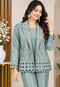 Women’s Premium Embroidered Western Co-Ord Set – Sage Green