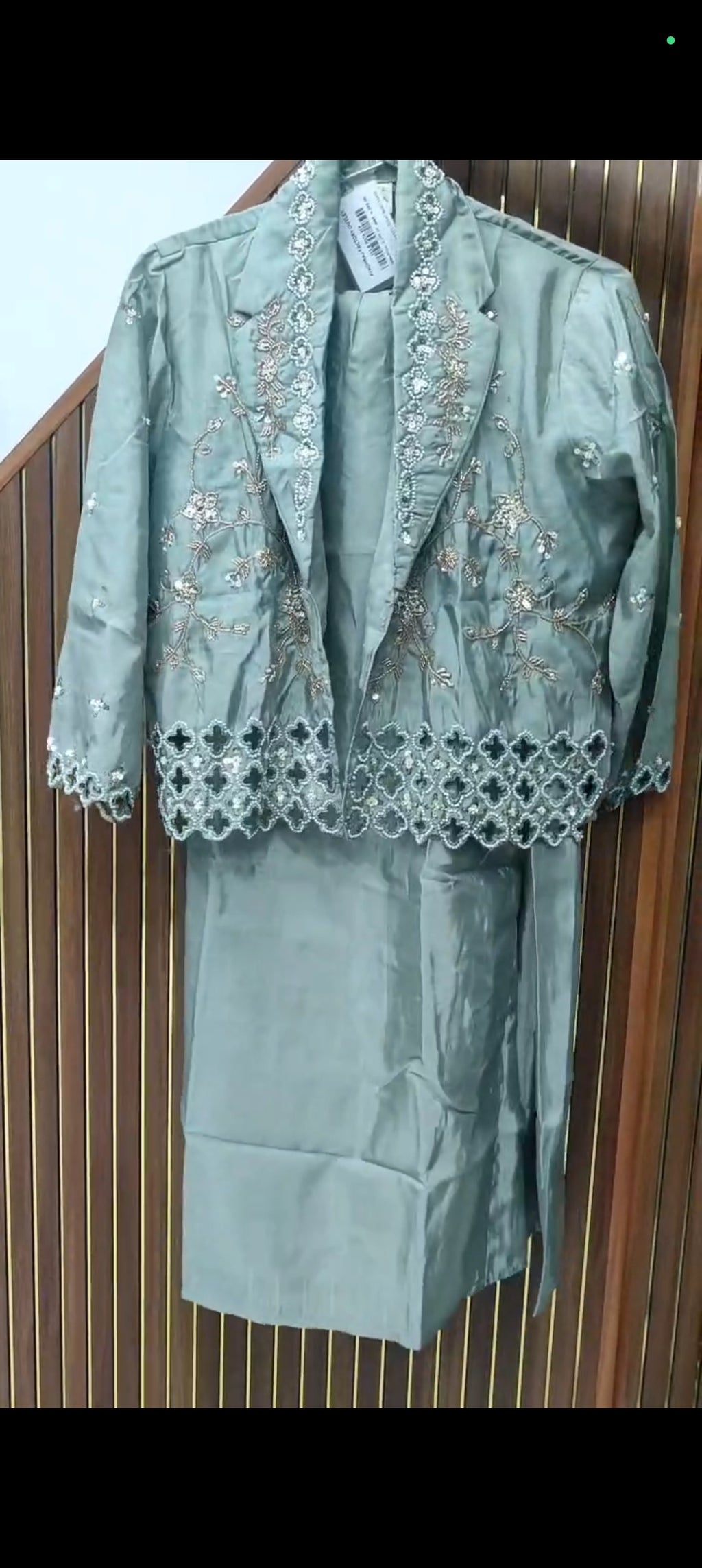 Women’s Premium Embroidered Western Co-Ord Set – Sage Green