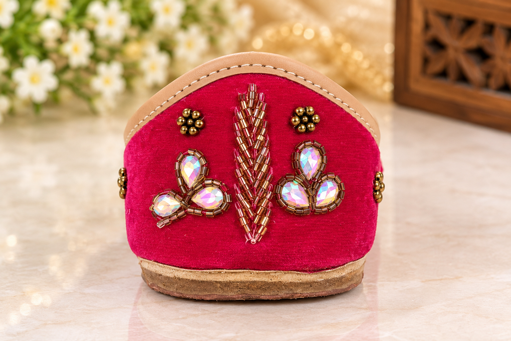 Embroidered Pink Designer Punjabi Jutti for Women